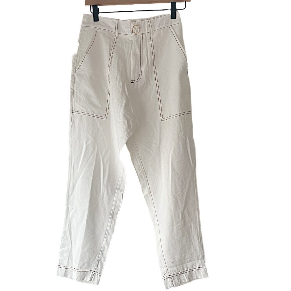Cortelle Size 36 White Capri Pants‎